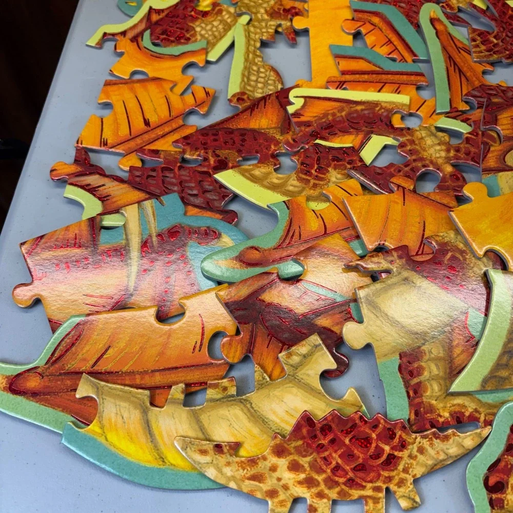 Peaceable Kingdom Shiny Dragon Floor Puzzle 55 Piece Foil Accents Ages 5+ PZ52
